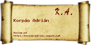 Korpás Adrián névjegykártya