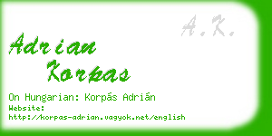 adrian korpas business card